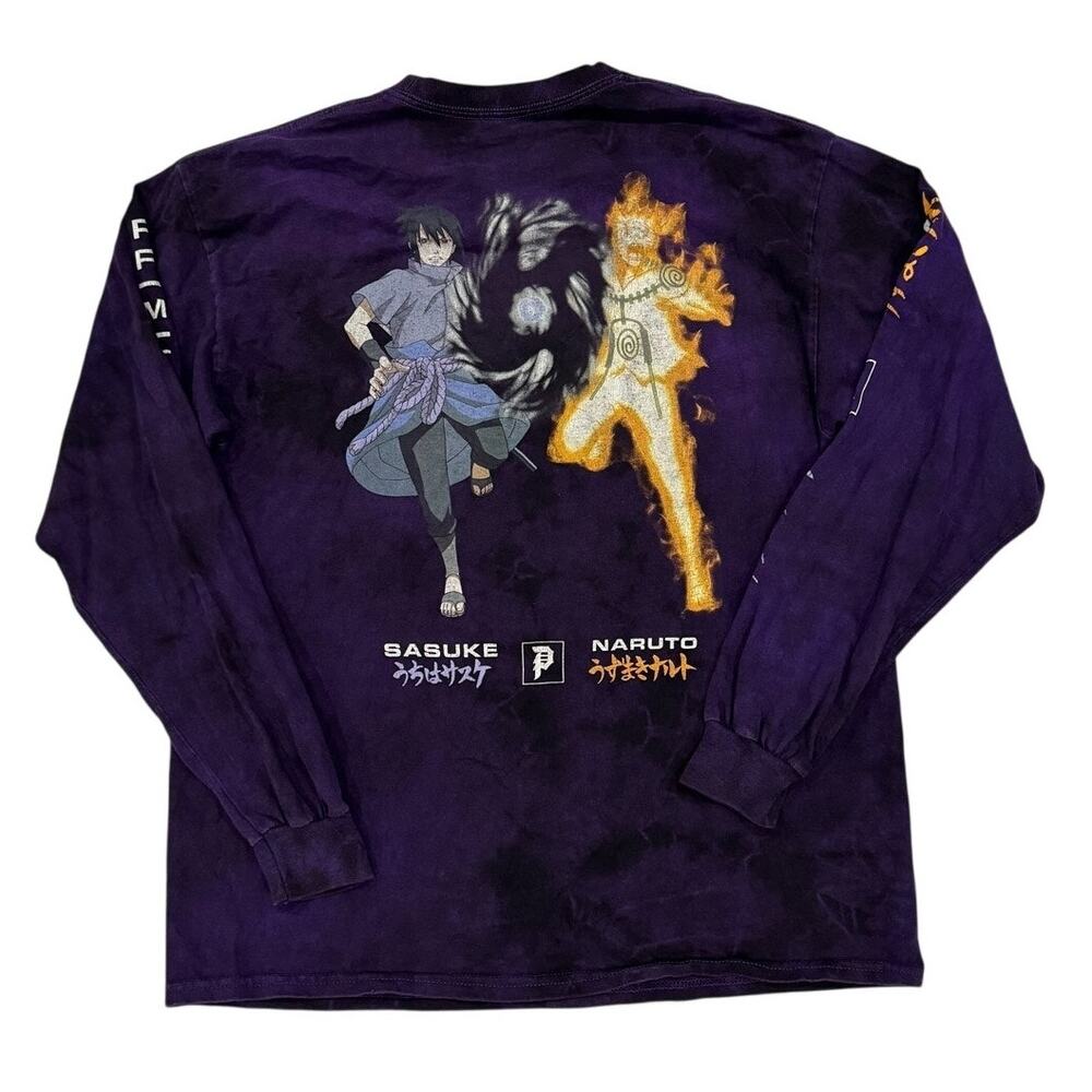 Primitive Naruto Shippuden Powers Long Sleeve T Shirt Mens M Purple Tie Dye